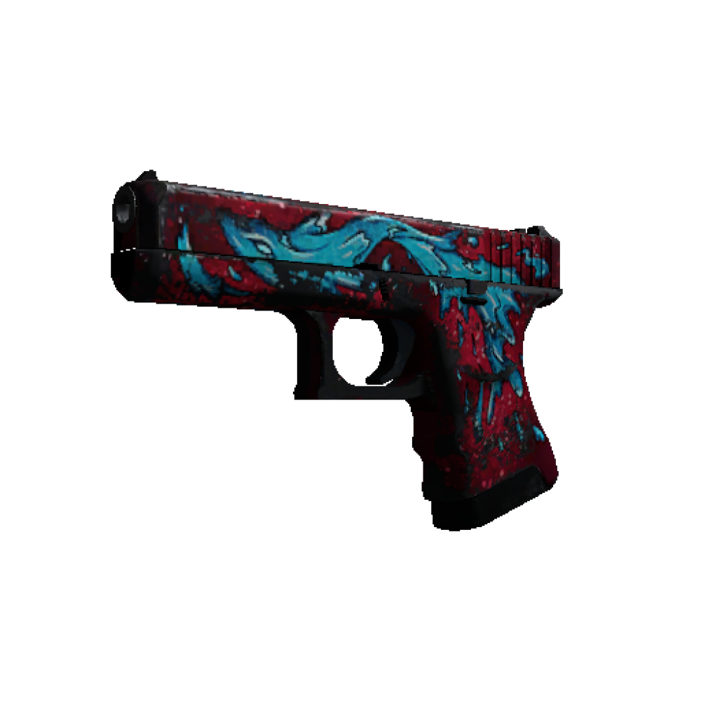 Glock-18 | Water Elemental  (Battle-Scarred)