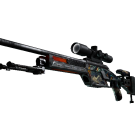 StatTrak™ SSG 08 | Dragonfire  (Battle-Scarred)